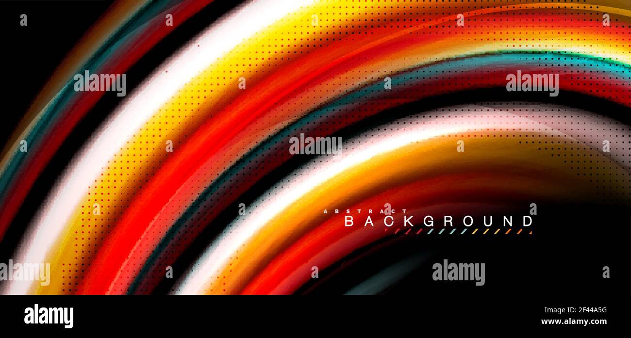 Multicolored wave lines on black background design. Multicolored wave lines on black background vector design Stock Vector