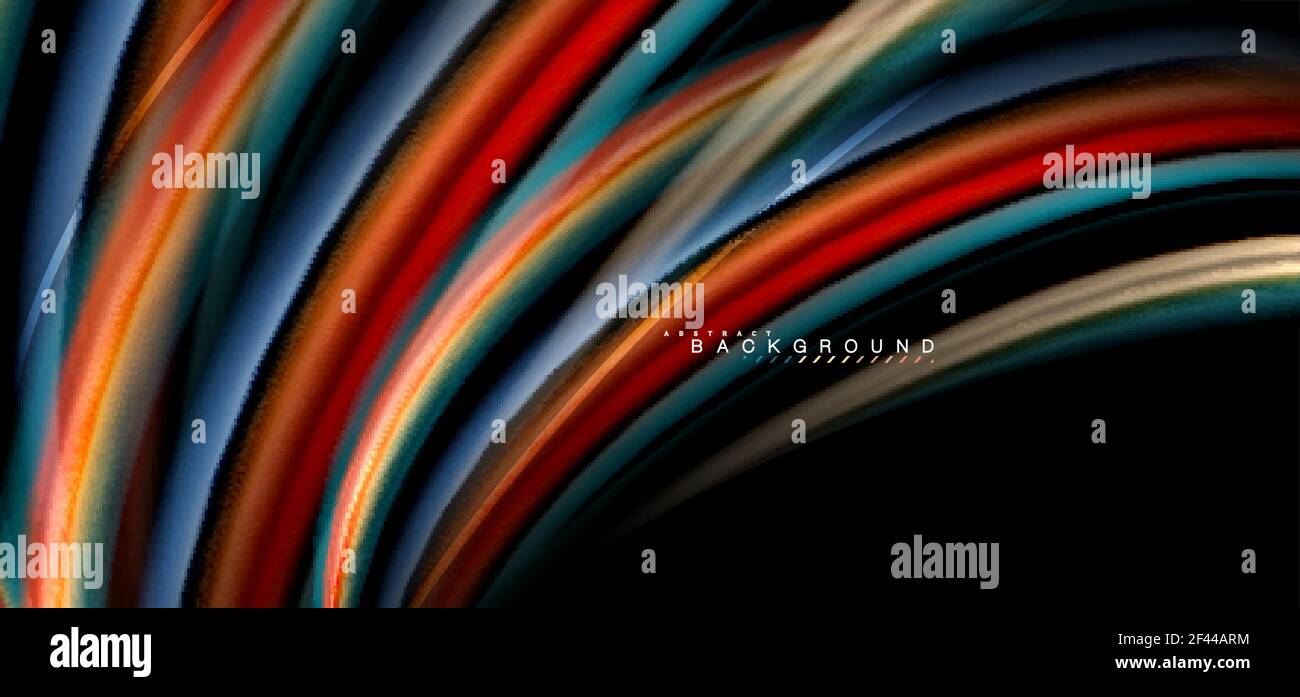 Multicolored wave lines on black background design. Multicolored wave lines on black background vector design Stock Vector