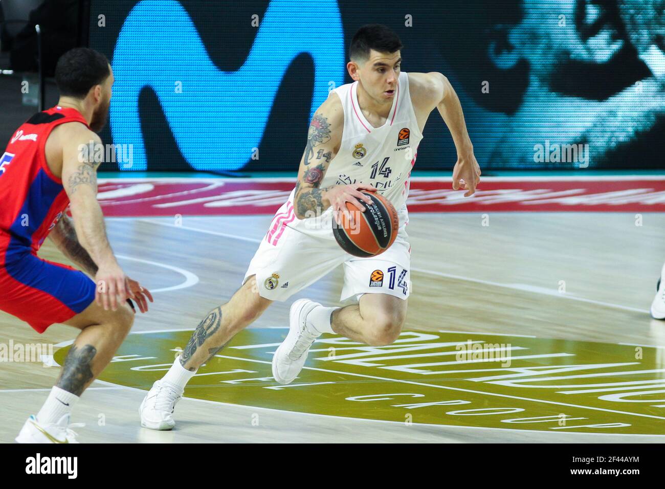 Gabriel Deck of Real Madrid during the Turkish Airlines EuroLeague basketball match between Real Madrid and CSKA Moscow on March 18, 2021 at Wizink Center stadium in Madrid, Spain - Photo Irina R Hipolito / Spain DPPI / DPPI / LiveMedia Stock Photo