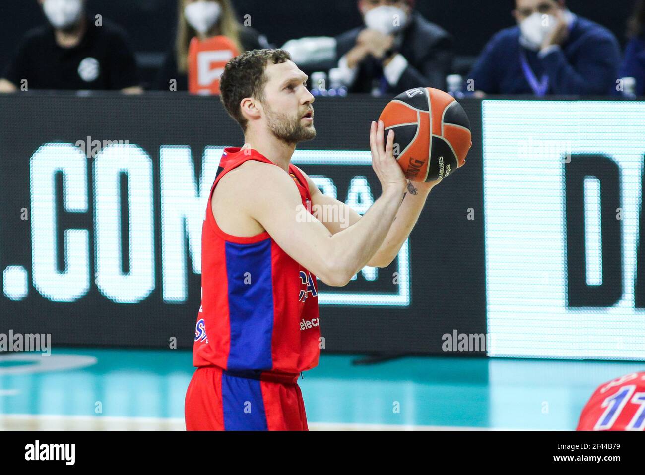 Janis Strelnieks of CSKA Moscow during the Turkish Airlines EuroLeague basketball match between Real Madrid and CSKA Moscow on March 18, 2021 at Wizink Center stadium in Madrid, Spain - Photo Irina R Hipolito / Spain DPPI / DPPI / LiveMedia Stock Photo