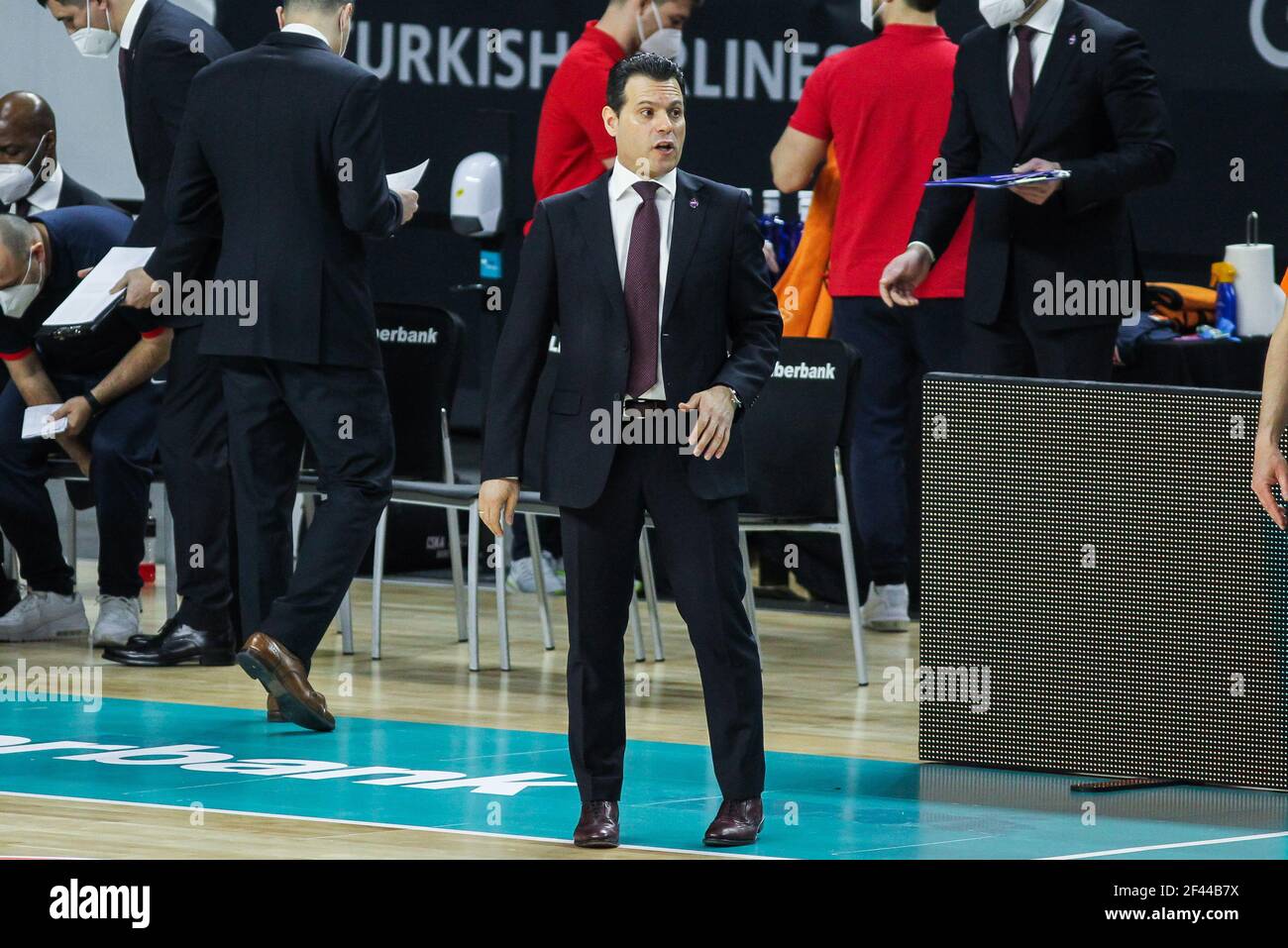Dimitrios Itoudis, head coach of CSKA Moscow during the Turkish Airlines EuroLeague basketball match between Real Madrid and CSKA Moscow on March 18, 2021 at Wizink Center stadium in Madrid, Spain - Photo Irina R Hipolito / Spain DPPI / DPPI / LiveMedia Stock Photo