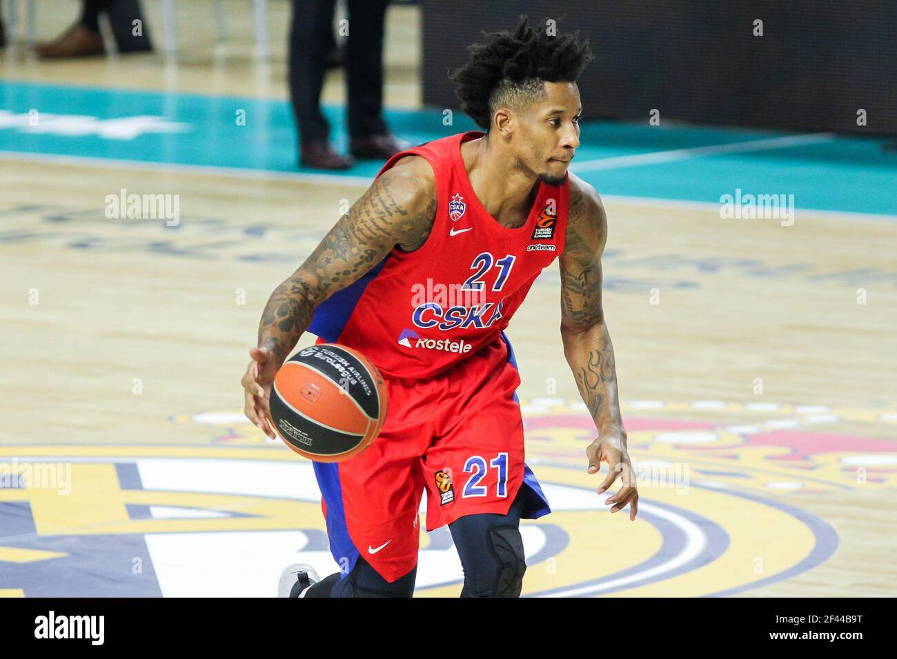 Will Clyburn of CSKA Moscow during the Turkish Airlines EuroLeague basketball match between Real Madrid and CSKA Moscow on March 18, 2021 at Wizink Center stadium in Madrid, Spain - Photo Irina R Hipolito / Spain DPPI / DPPI / LiveMedia Stock Photo