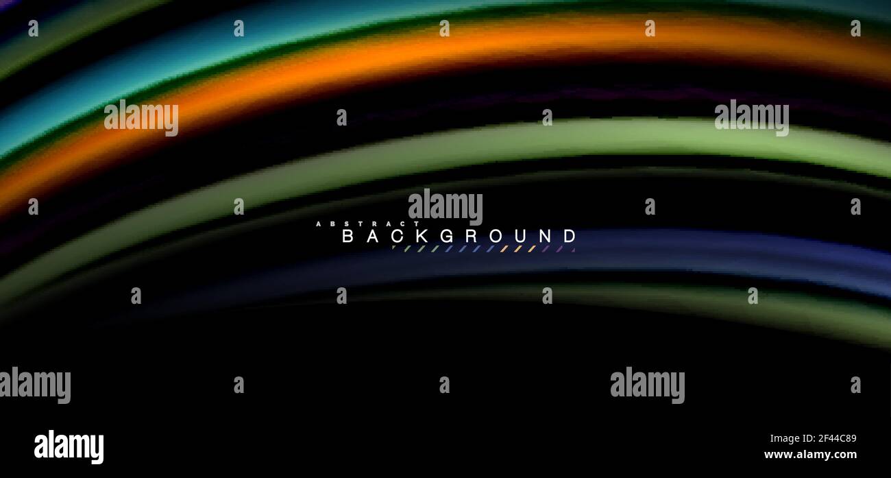 Multicolored wave lines on black background design. Multicolored wave lines on black background vector design Stock Vector