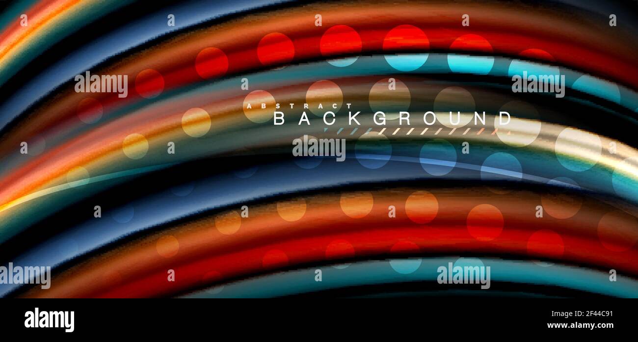 Multicolored wave lines on black background design. Multicolored wave lines on black background vector design Stock Vector