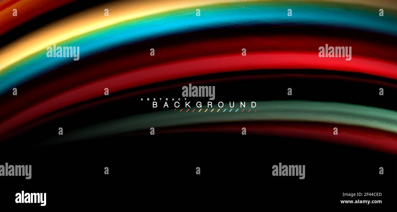 Multicolored wave lines on black background design. Multicolored wave lines on black background vector design Stock Vector