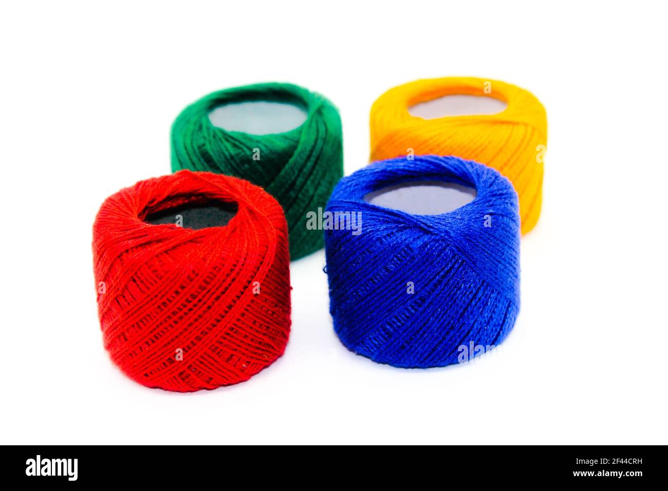 A picture of thread spools isolated on white background Stock Photo