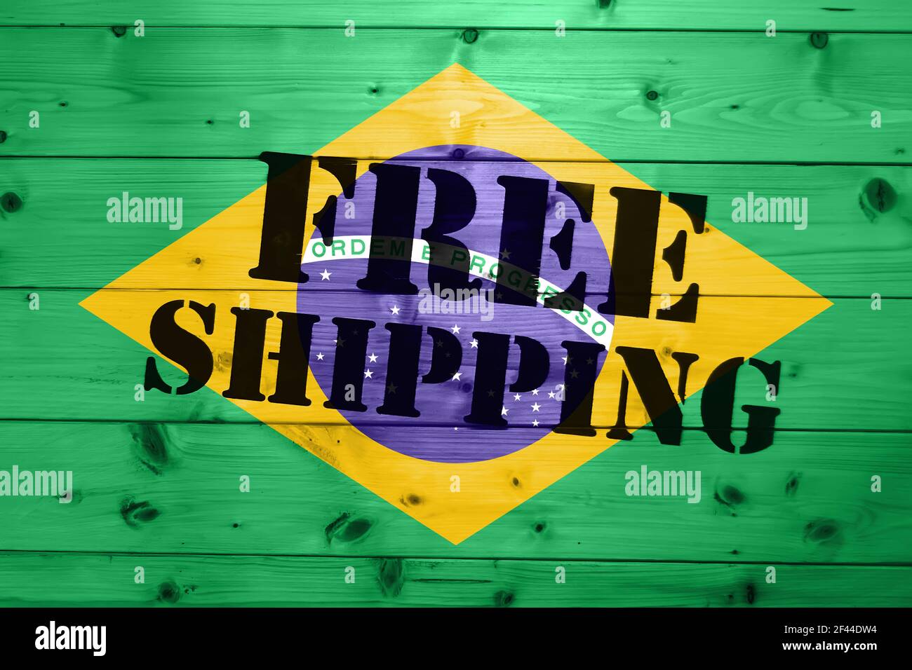 Brazil flag, Free Shipping on wooden transport box with flag Logistics ...