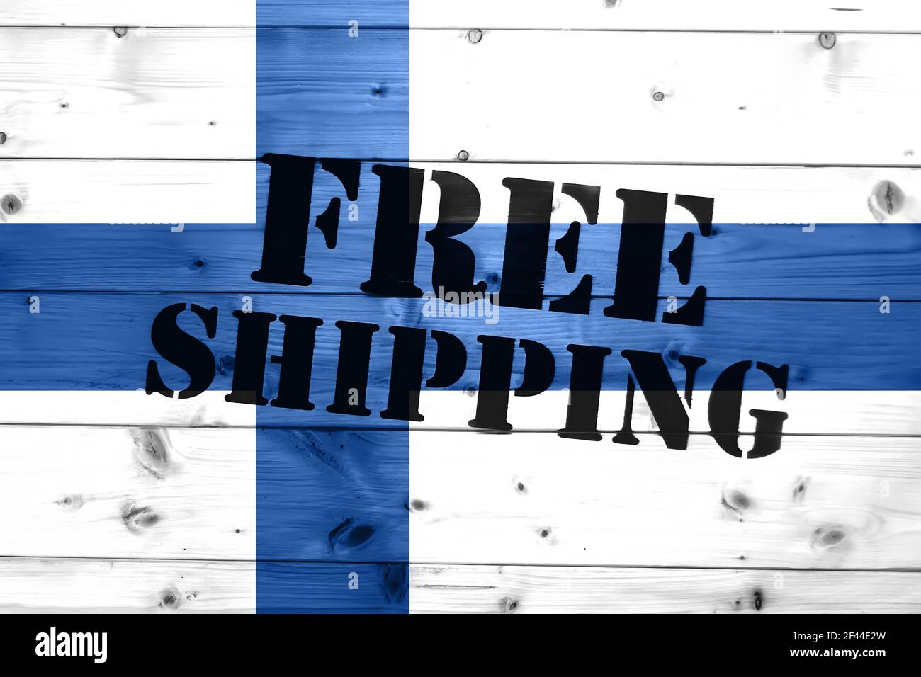 Finland flag, Free Shipping on wooden transport box with flag Logistics