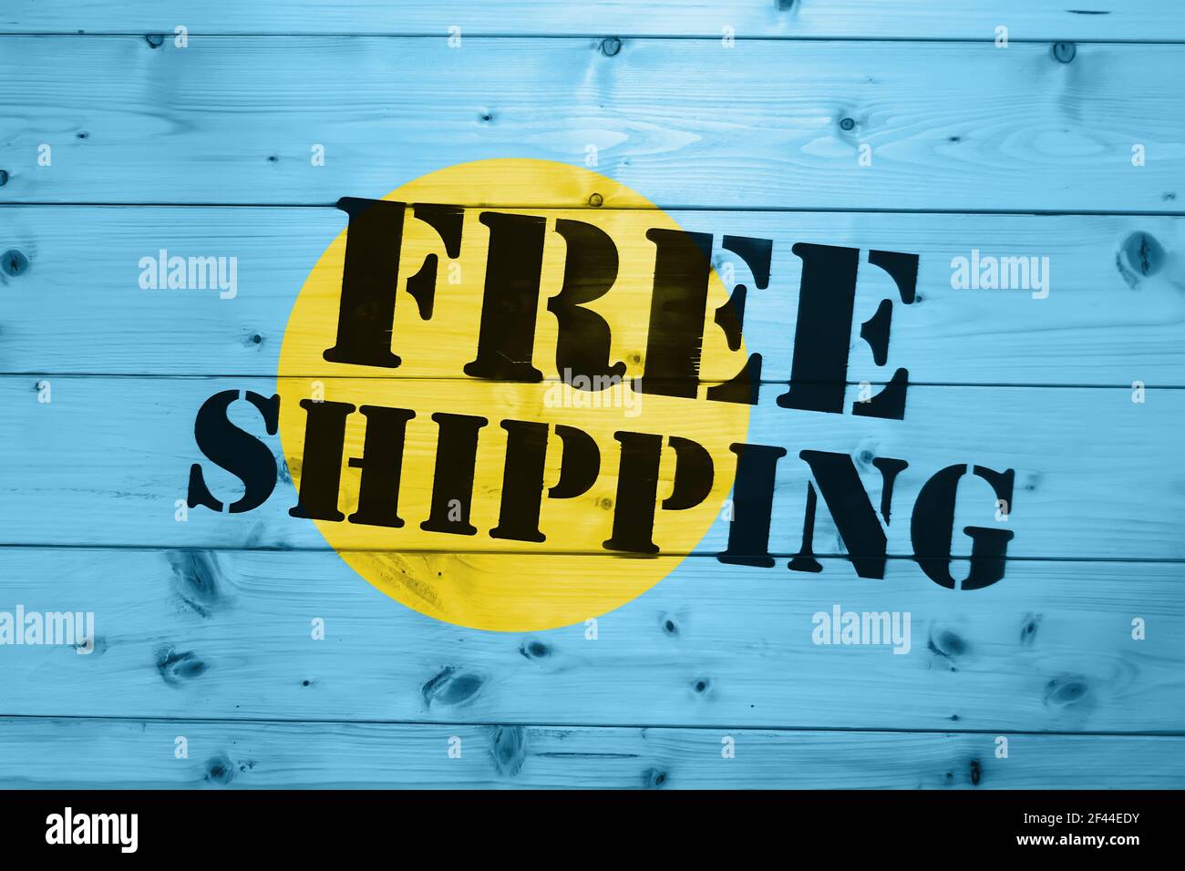 Palau flag, Free Shipping on wooden transport box with flag Logistics