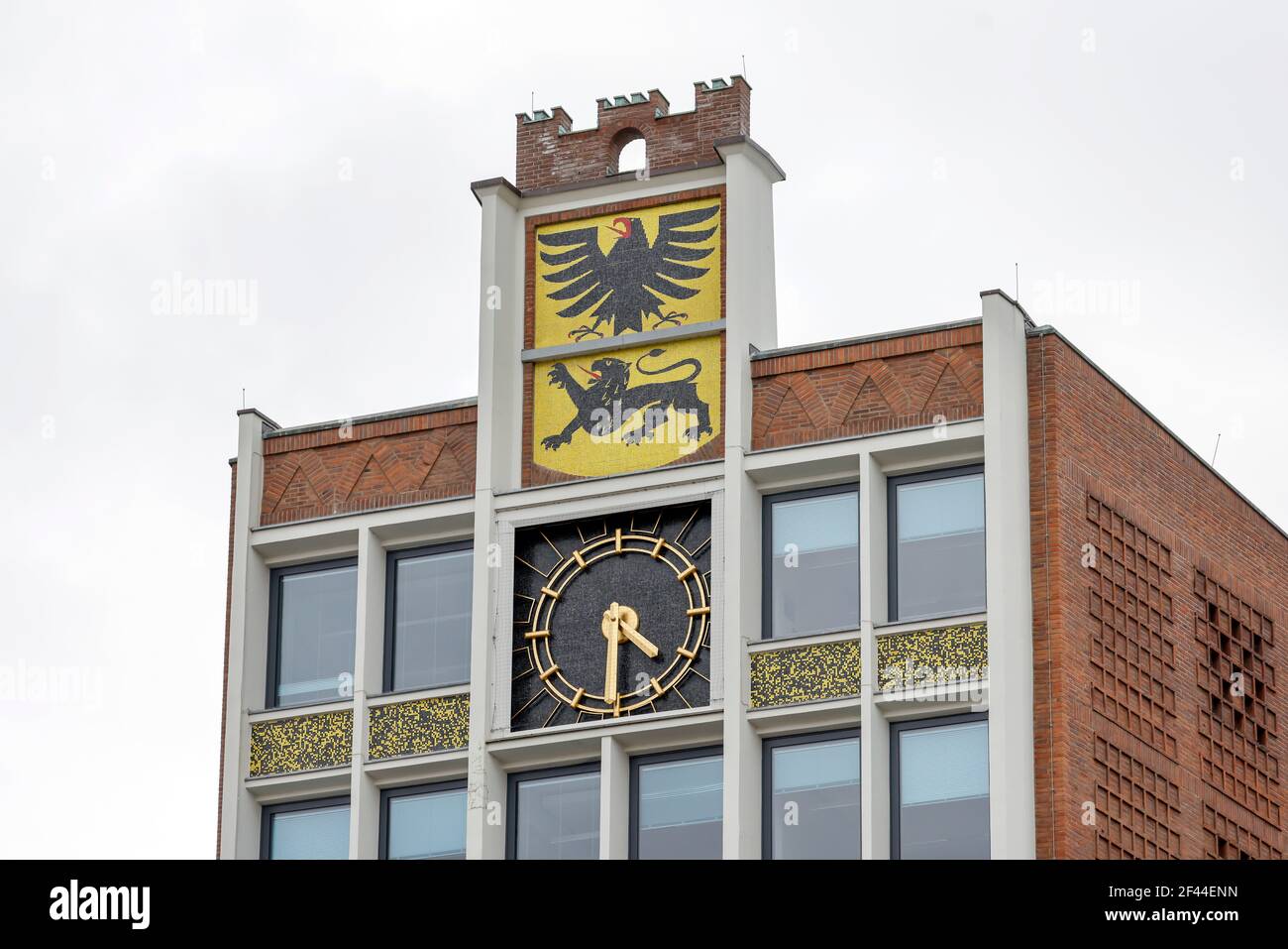 DŸren, North Rhine-Westphalia, Germany - City Hall DŸren in times of corona crisis, the district of DŸren is one of the municipalities with the highes Stock Photo