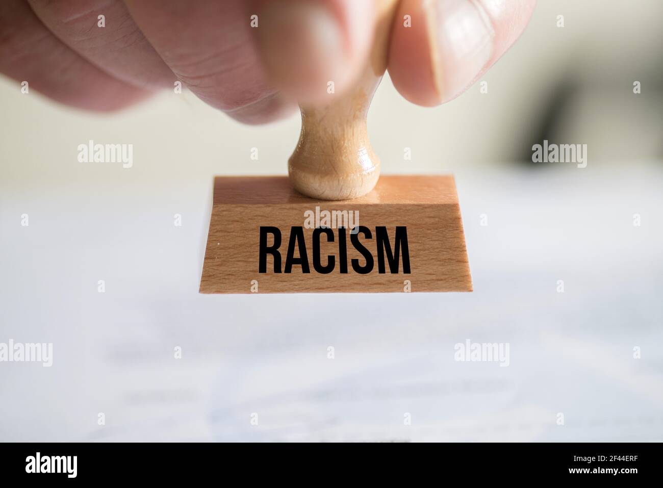 A stamp racism Stock Photo