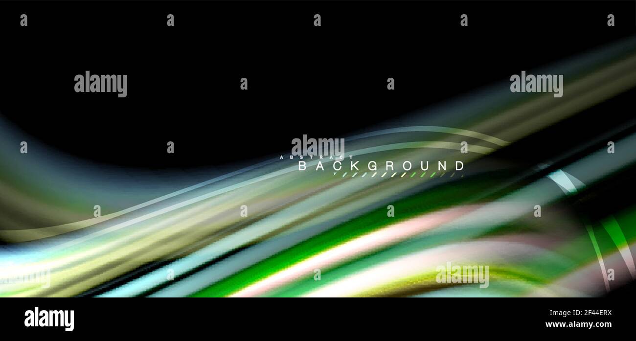 Multicolored wave lines on black background design. Multicolored wave lines on black background vector design Stock Vector