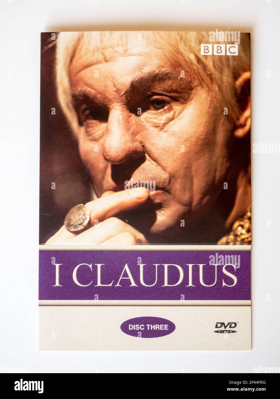 DVD of the 1976 BBC TV series I Claudius, based on the novels by Robert Graves; actor Derek Jacobi pictured Stock Photo
