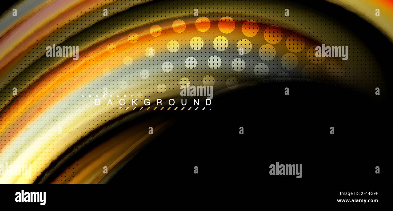 Multicolored wave lines on black background design. Multicolored wave lines on black background vector design Stock Vector