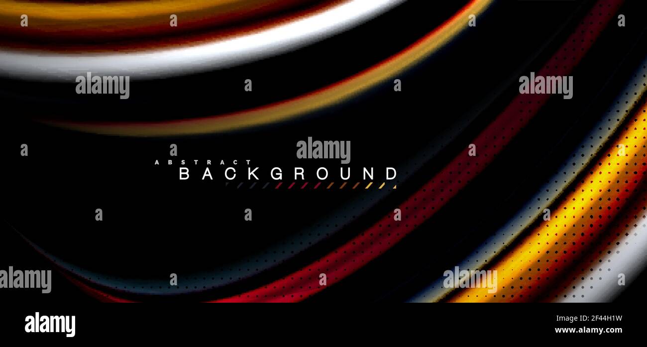 Multicolored wave lines on black background design. Multicolored wave lines on black background vector design Stock Vector