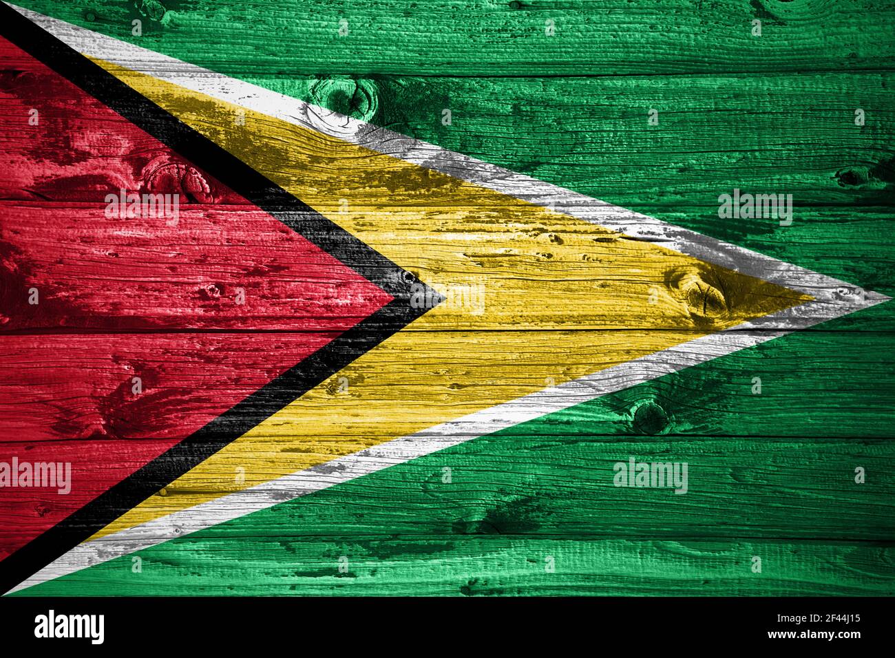Guyana flag on wooden planks background wood flag Stock Photo - Alamy