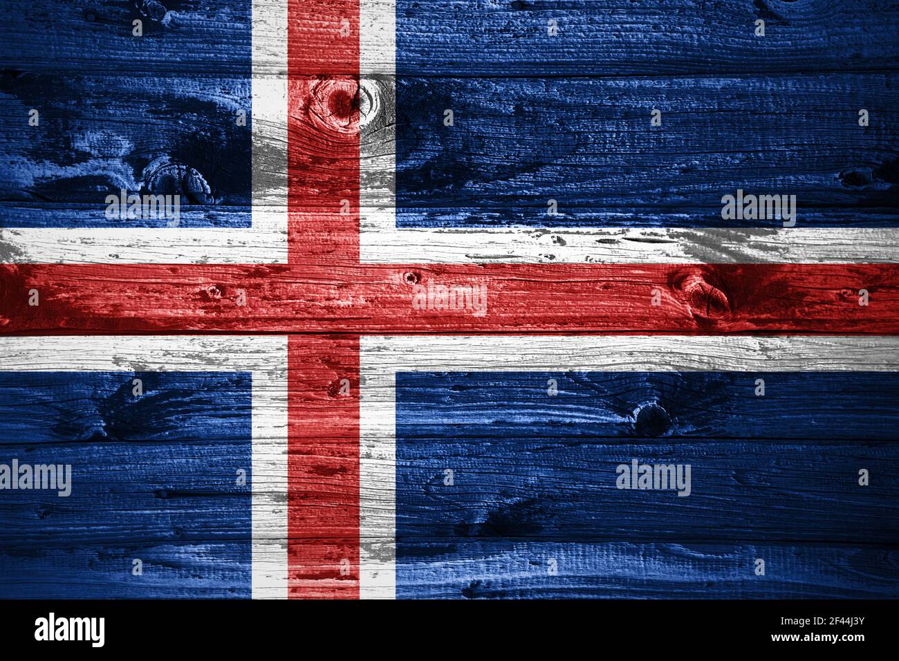 Iceland flag on wooden planks background wood flag Stock Photo - Alamy