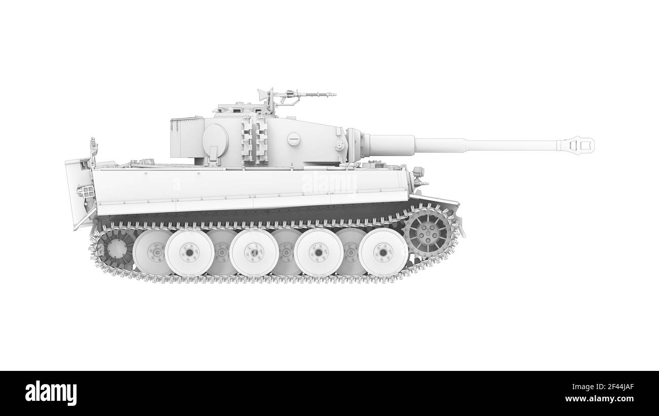 3D rendering of a world war two tank isolated on white background Stock Photo