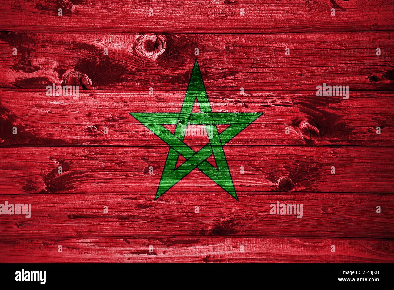 Morocco flag on wooden planks background wood flag Stock Photo - Alamy