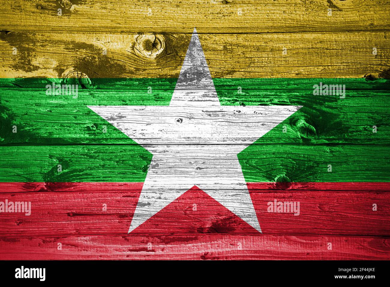 Myanmar flag on wooden planks background wood flag Stock Photo - Alamy