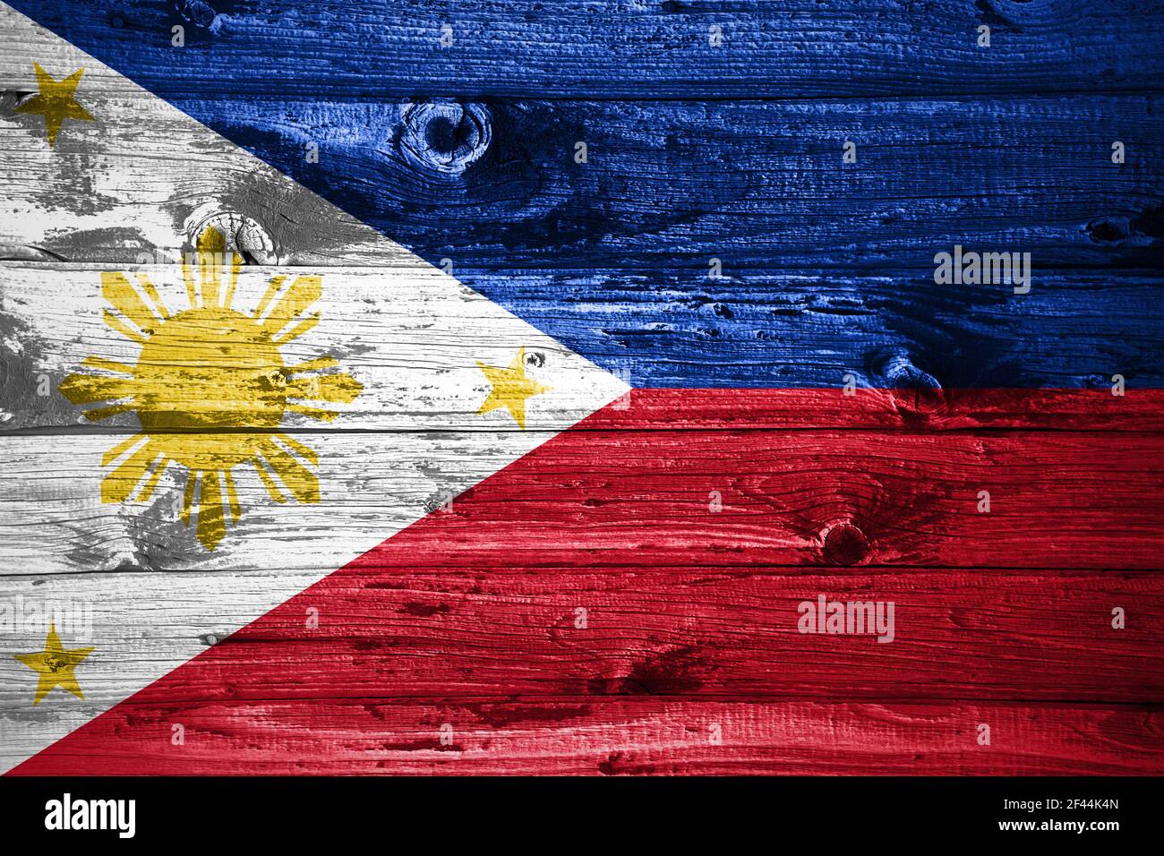 Philippines Flag On Wooden Planks Background Wood Flag Stock Photo Alamy