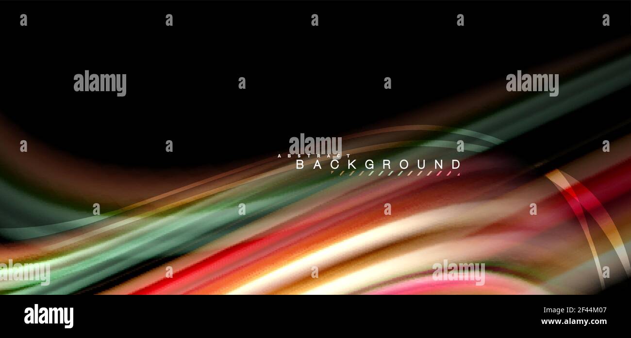 Multicolored wave lines on black background design. Multicolored wave lines on black background vector design Stock Vector