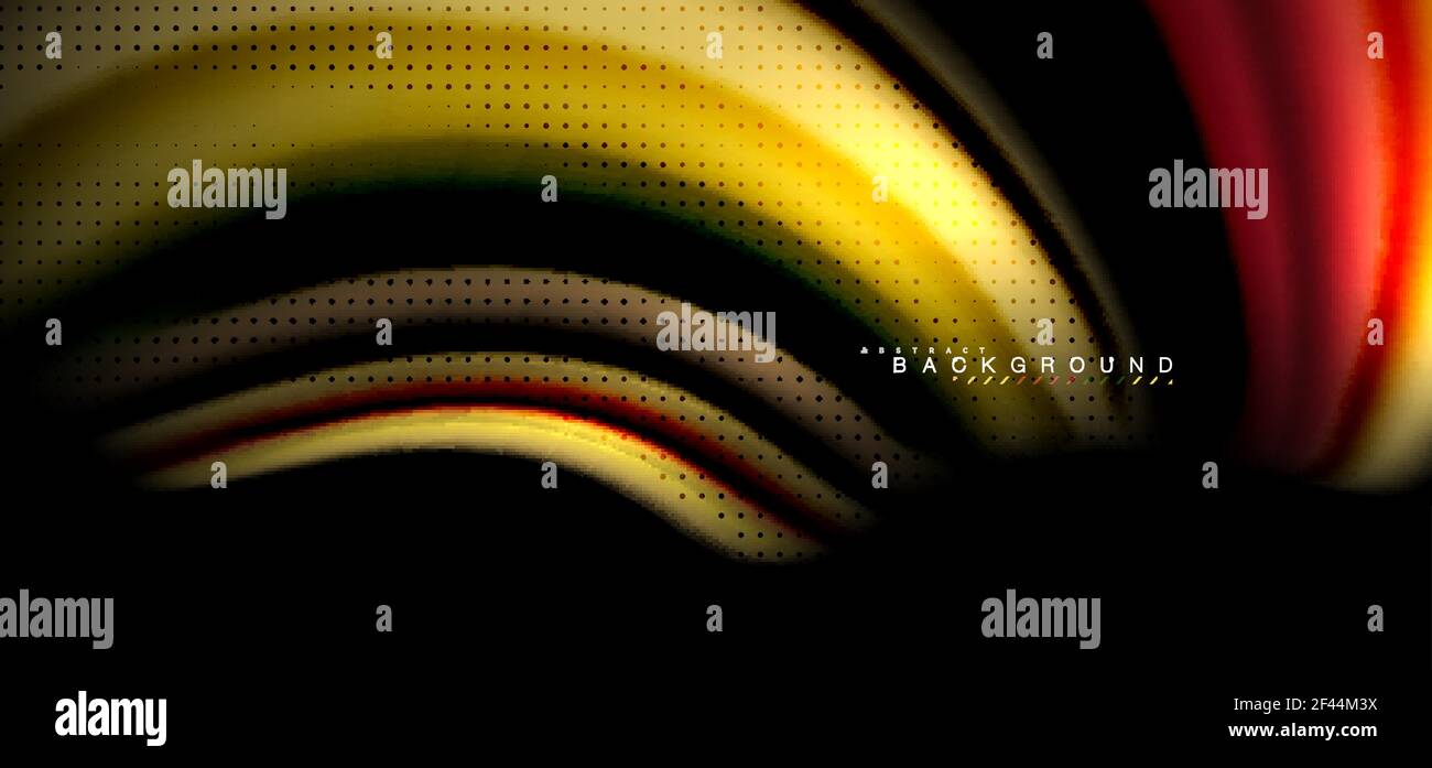 Multicolored wave lines on black background design. Multicolored wave lines on black background vector design Stock Vector