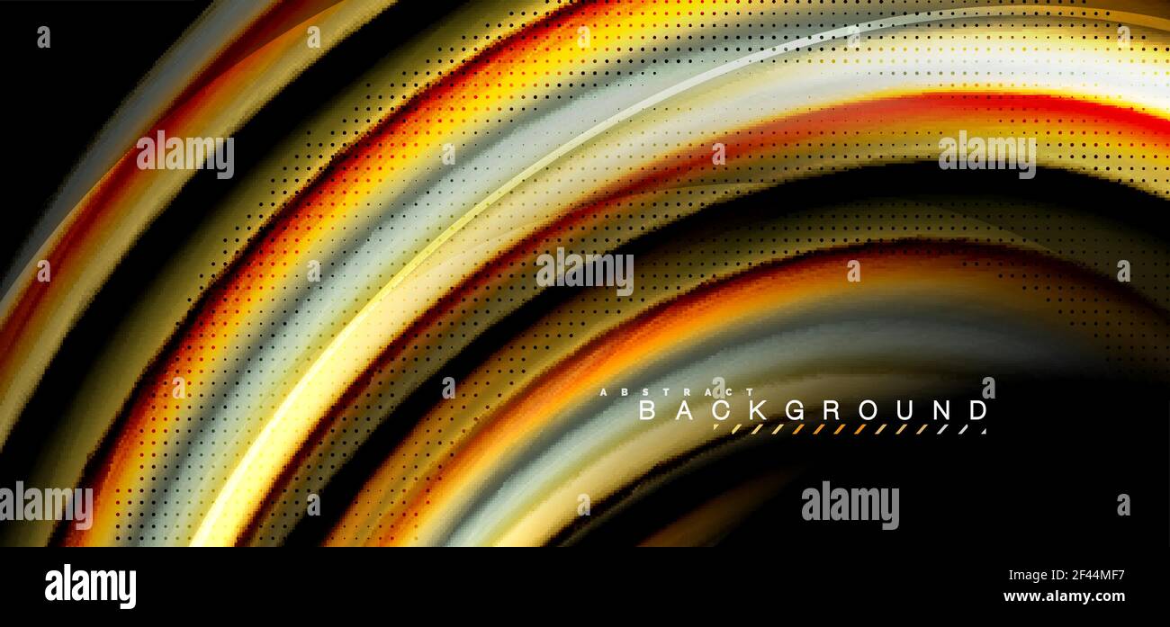 Multicolored wave lines on black background design. Multicolored wave lines on black background vector design Stock Vector