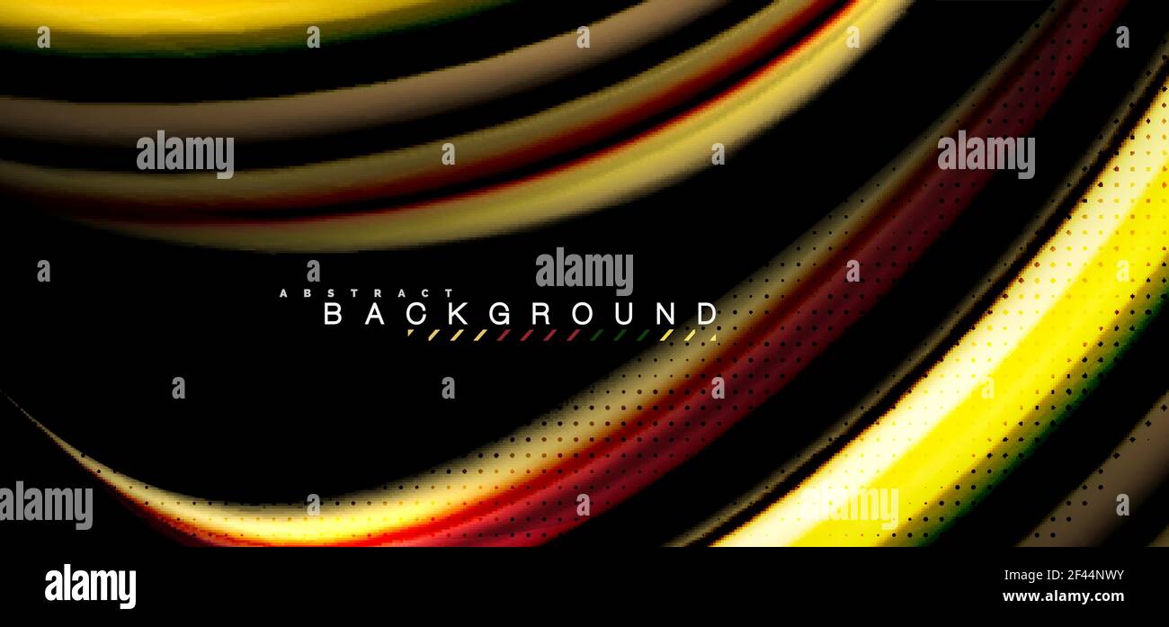 Multicolored wave lines on black background design. Multicolored wave lines on black background vector design Stock Vector