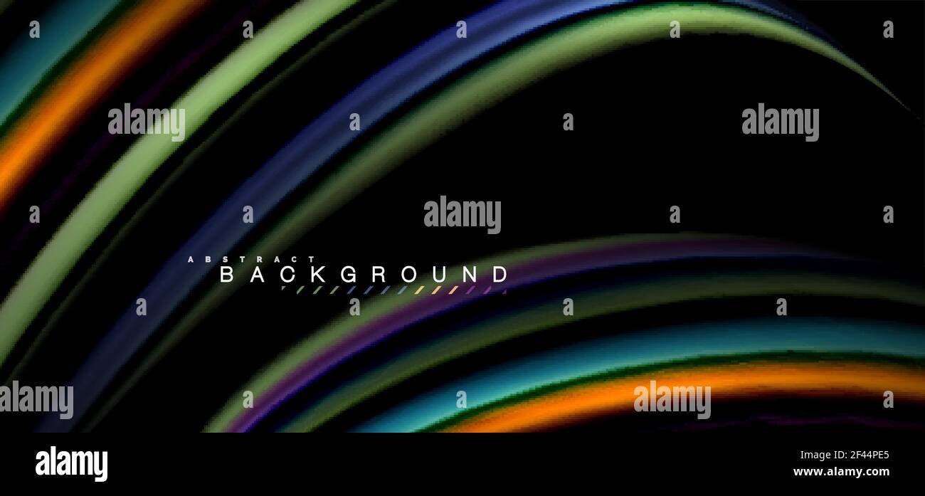 Multicolored wave lines on black background design. Multicolored wave lines on black background vector design Stock Vector