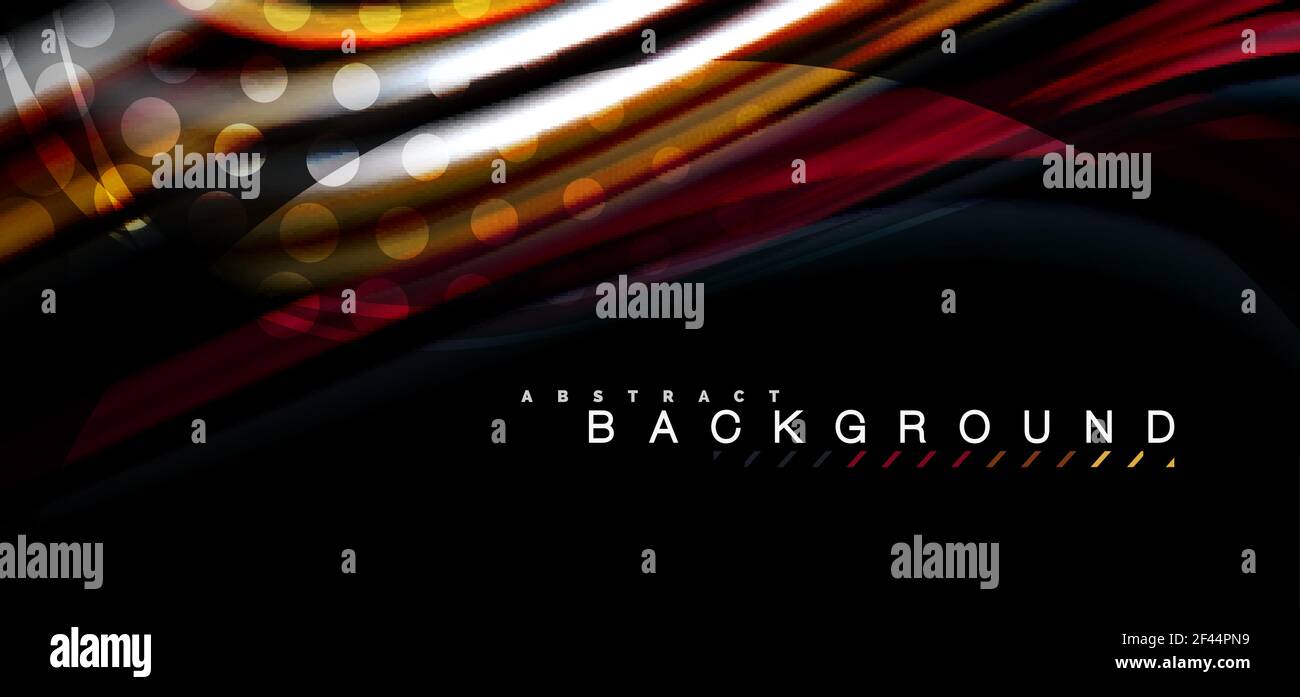 Multicolored wave lines on black background design. Multicolored wave lines on black background vector design Stock Vector