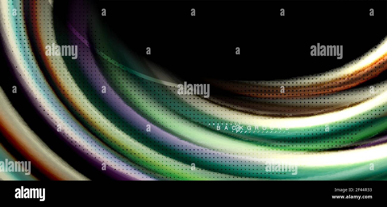Multicolored wave lines on black background design. Multicolored wave lines on black background vector design Stock Vector