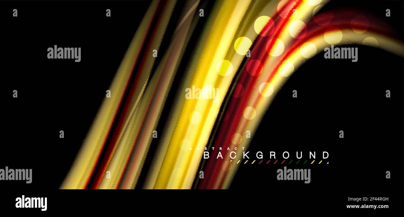 Multicolored wave lines on black background design. Multicolored wave lines on black background vector design Stock Vector