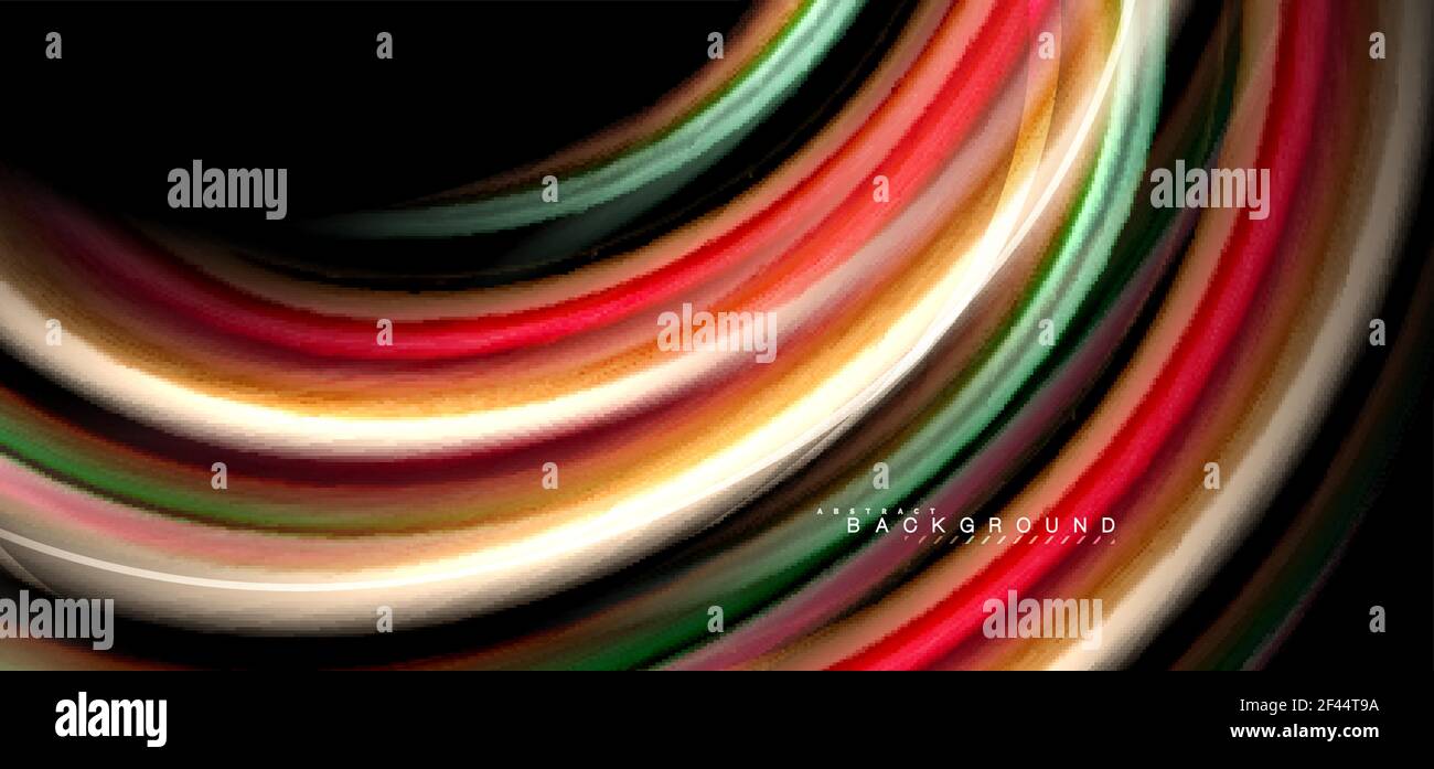 Multicolored wave lines on black background design. Multicolored wave lines on black background vector design Stock Vector