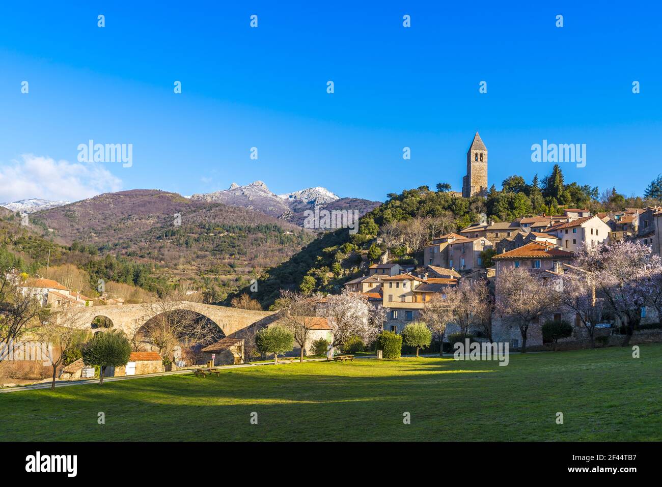 Medieval Village Of Olargues In Winter In Herault Occitanie France medieval-village-of-olargues-in-winter-in-herault-occitanie-france