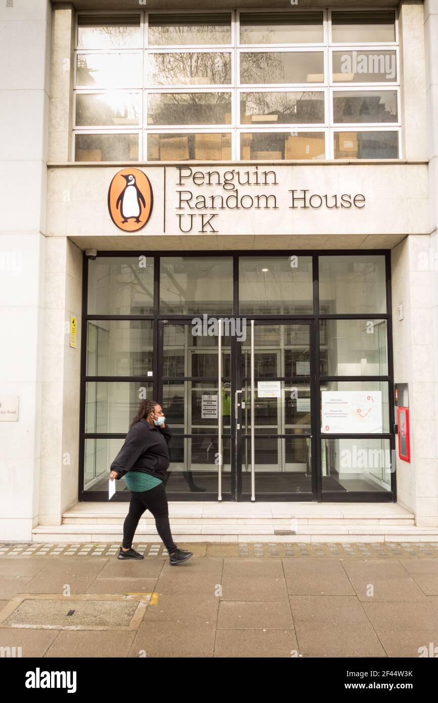 The entrance to Penguin Random House, Vauxhall Bridge Road, London, SW1, England, U.K. Stock Photo