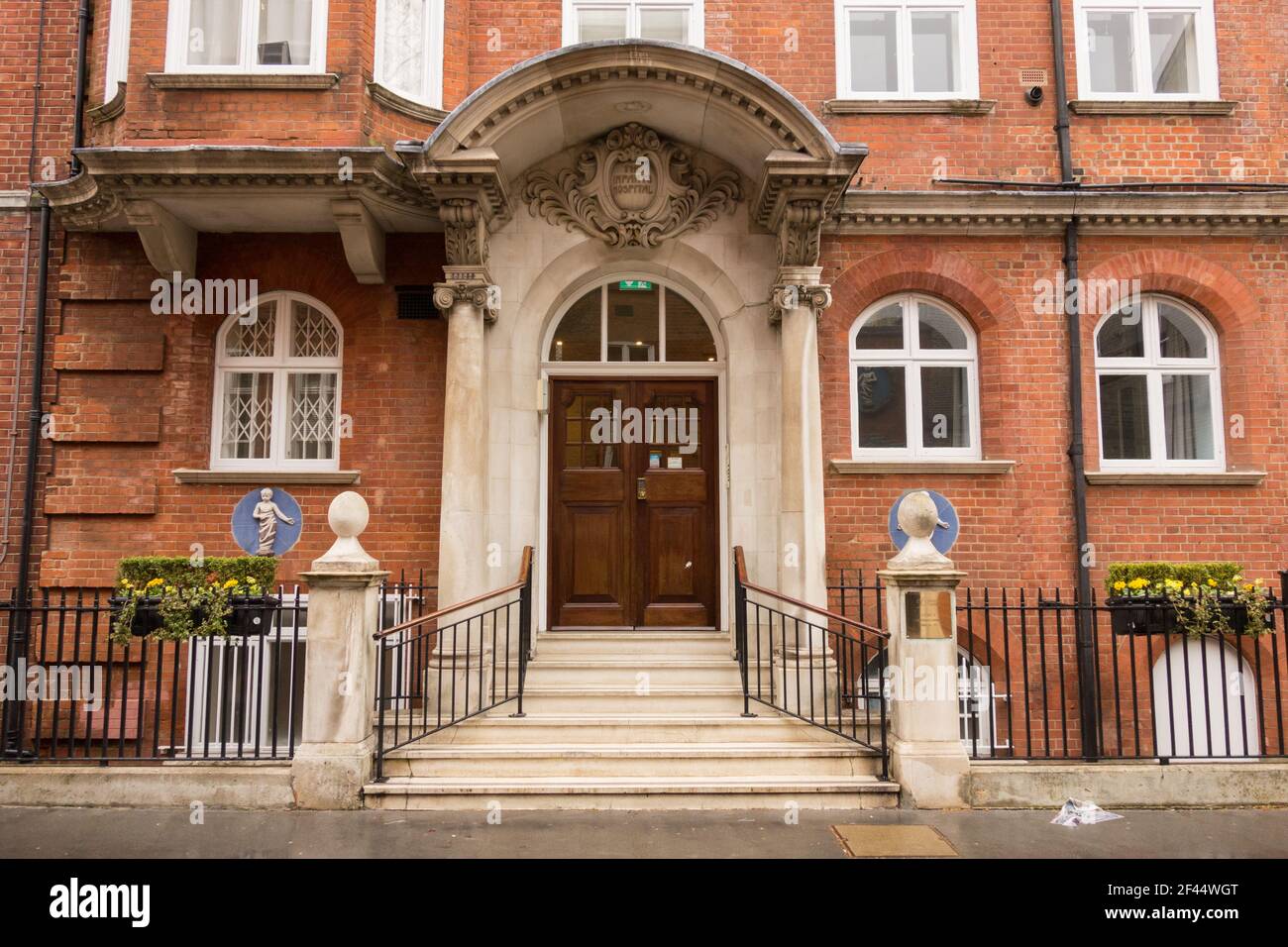 Entrance to the former Westminster Children's Hospital, Infants Hospital, Udall Street, Westminster, London, SW1, UK Stock Photo