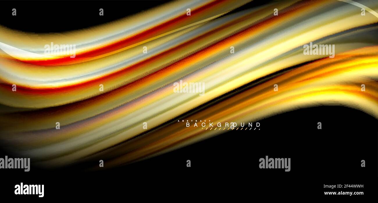 Multicolored wave lines on black background design. Multicolored wave lines on black background vector design Stock Vector