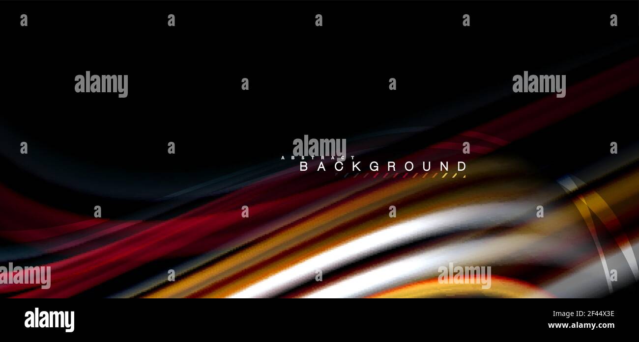 Multicolored wave lines on black background design. Multicolored wave lines on black background vector design Stock Vector