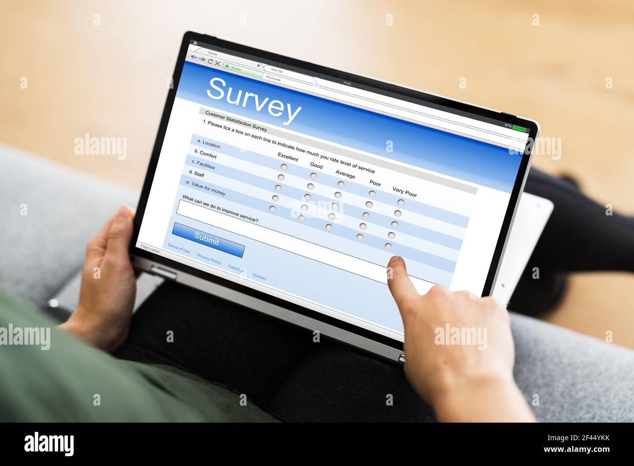 Digital Online Questionnaire Or Live Survey Form Stock Photo Alamy