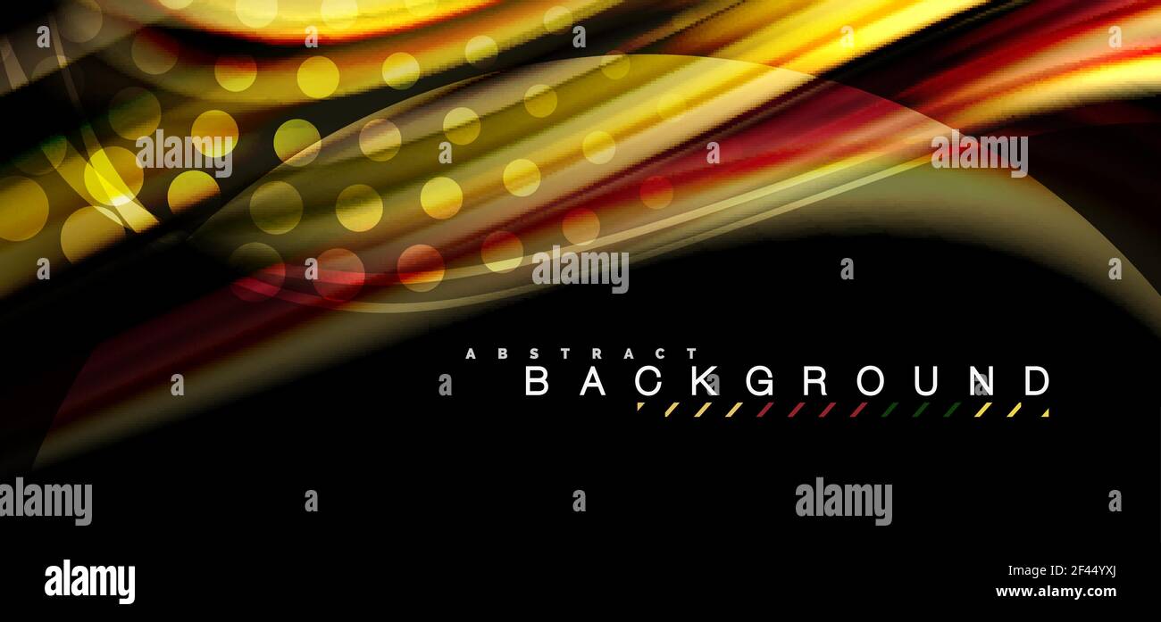 Multicolored wave lines on black background design. Multicolored wave lines on black background vector design Stock Vector