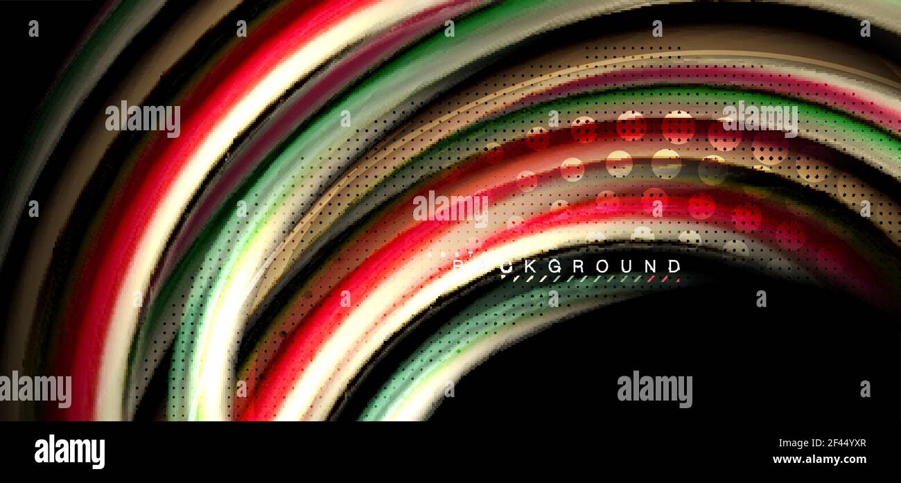 Multicolored wave lines on black background design. Multicolored wave lines on black background vector design Stock Vector
