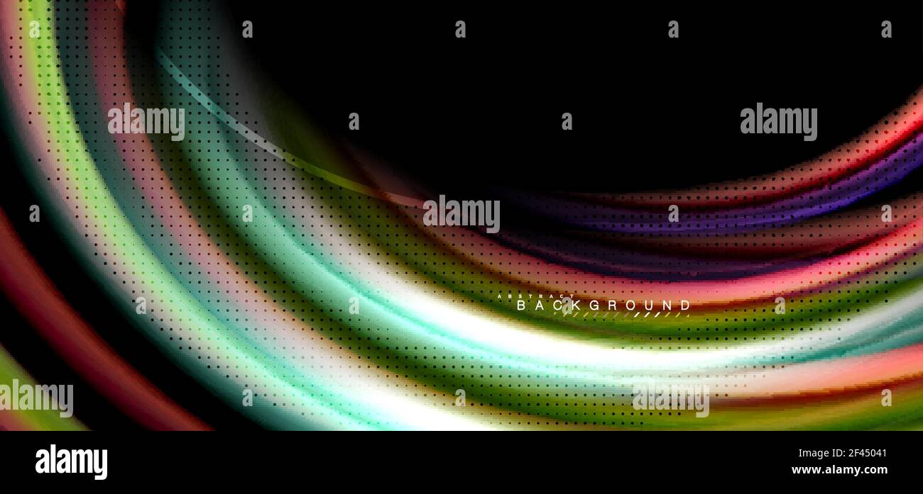 Multicolored wave lines on black background design. Multicolored wave lines on black background vector design Stock Vector