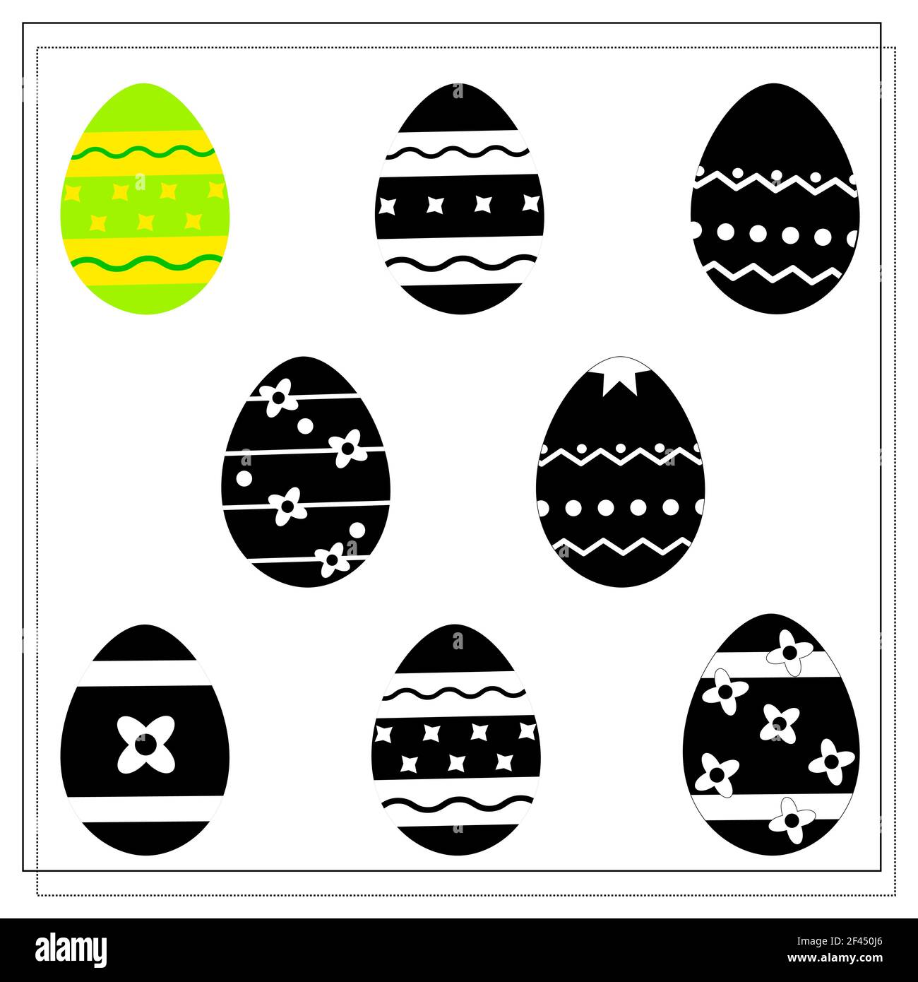 Find the right shadow. Easter eggs. a puzzle game for kids. Easter