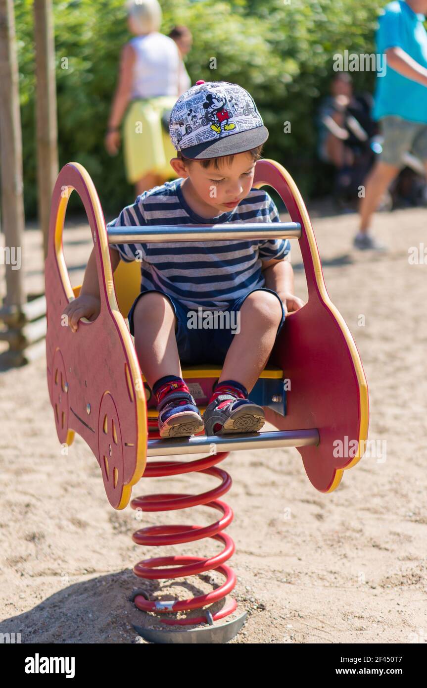 Toddler boy with Mickey Mouse hat 