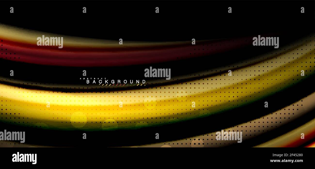 Multicolored wave lines on black background design. Multicolored wave lines on black background vector design Stock Vector