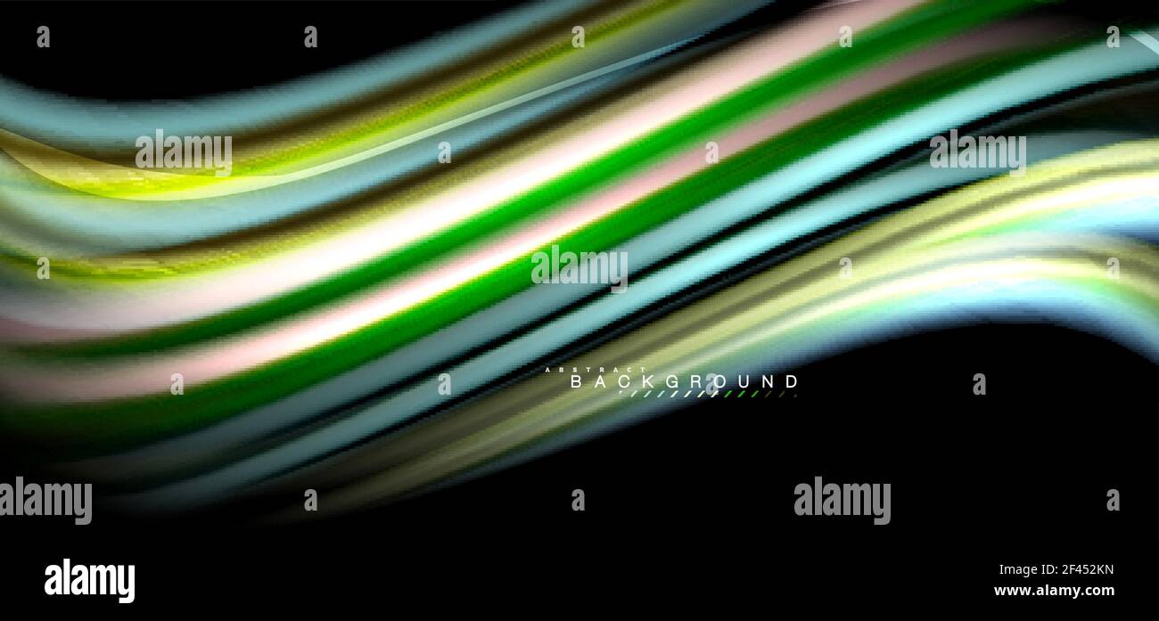 Multicolored wave lines on black background design. Multicolored wave lines on black background vector design Stock Vector