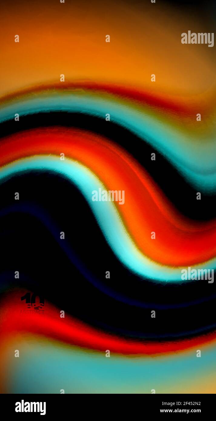 rainbow with black background on Fluid Rainbow Colors On Black Background Vector Wave Lines And Swirls Fluid Rainbow Colors On Black