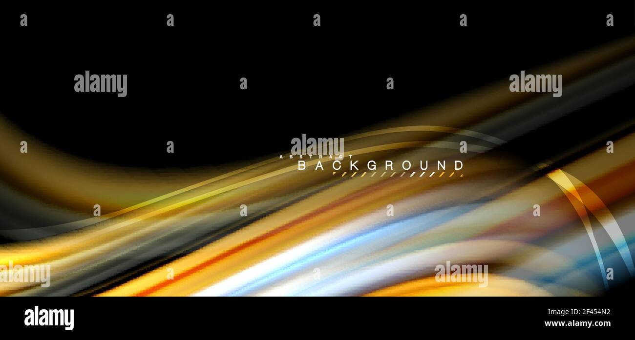 Multicolored wave lines on black background design. Multicolored wave lines on black background vector design Stock Vector
