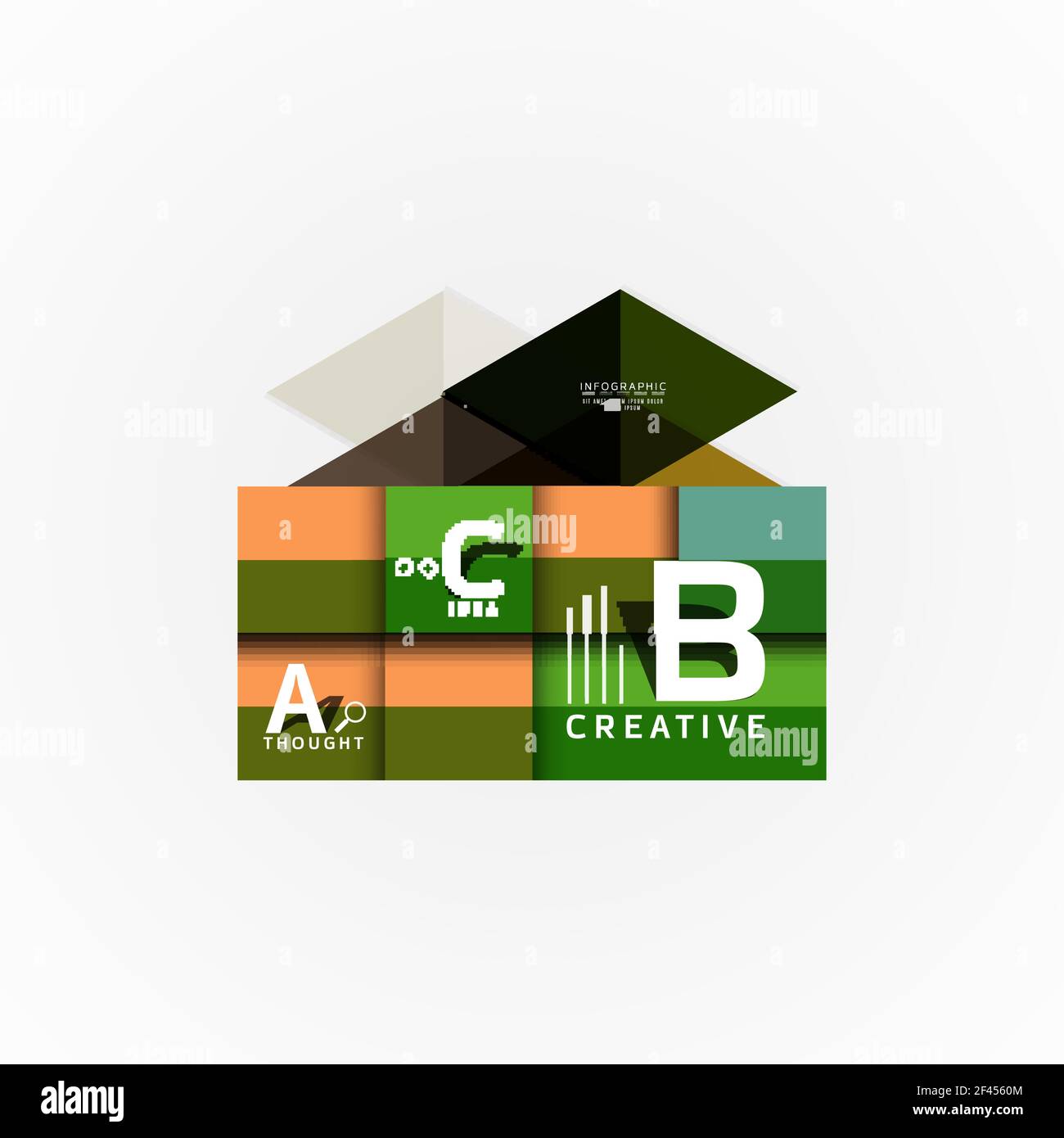 Vector infographic options banner, paper style design. Vector